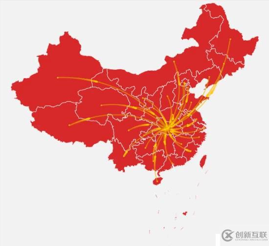Yonghong Desktop制作的各地馳援武漢遷徙地圖