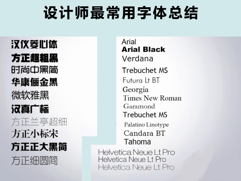 設(shè)計(jì)師常用字體都在這里了，快來拿